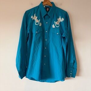 Vintage Karman Tony Alamo Nashville Western Shirt Floral‎ Pearl Snap SEE MEASURE
